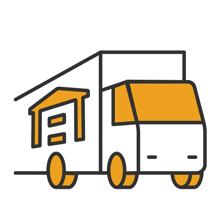 Icon of delivery truck with Action Industries logo